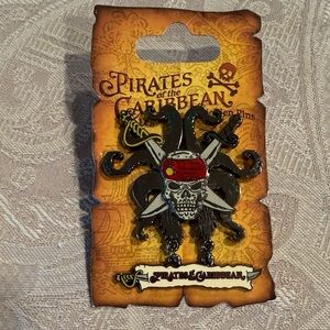 Disney Pirates of the Caribbean Brooch - Black and Red